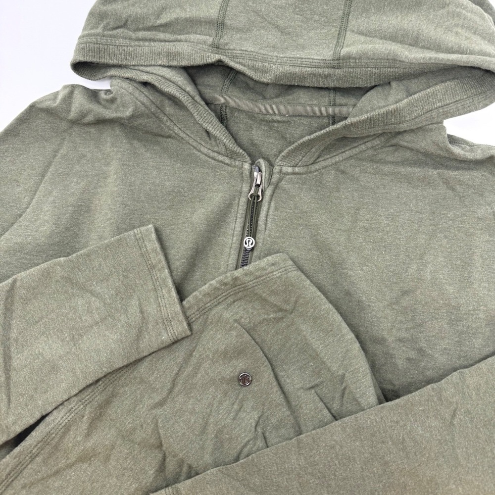 Lululemon Cinched Back‎ Full Zip Hoodie Heathered Olive GreenWomens Size 6